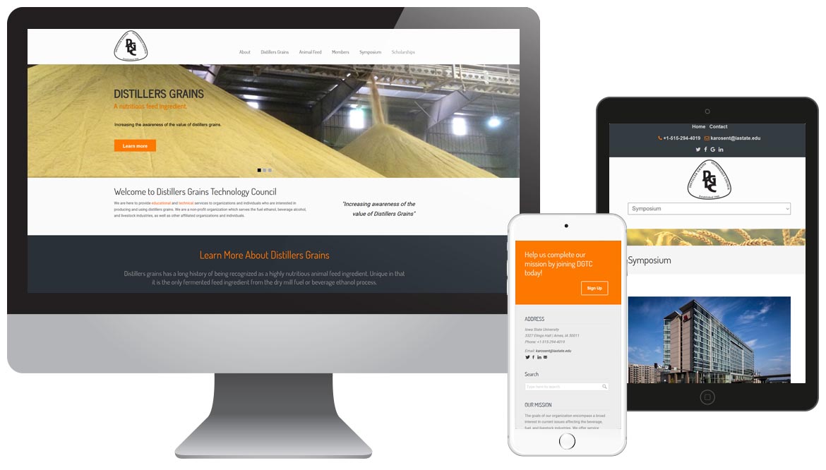 Distillers Grains Nonprofit Education Web Design