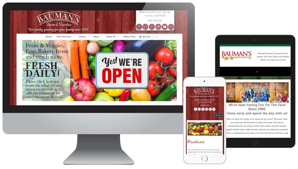 Bauman Farm & Garden website design