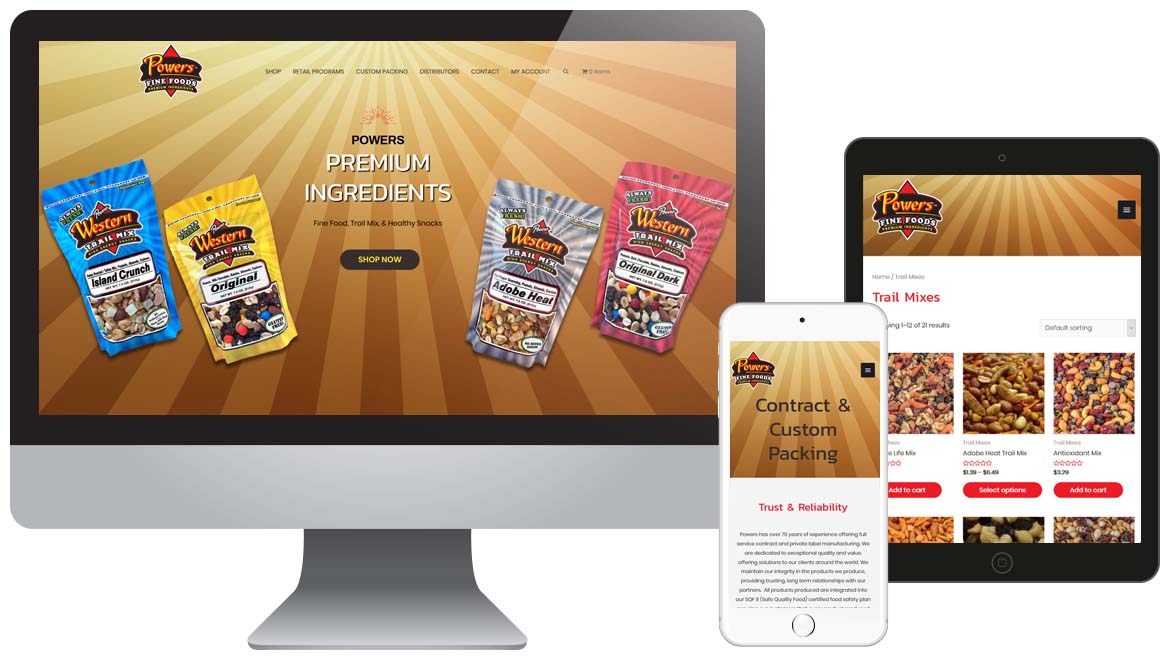 Powers Fine Foods Snacks Website - WordPress