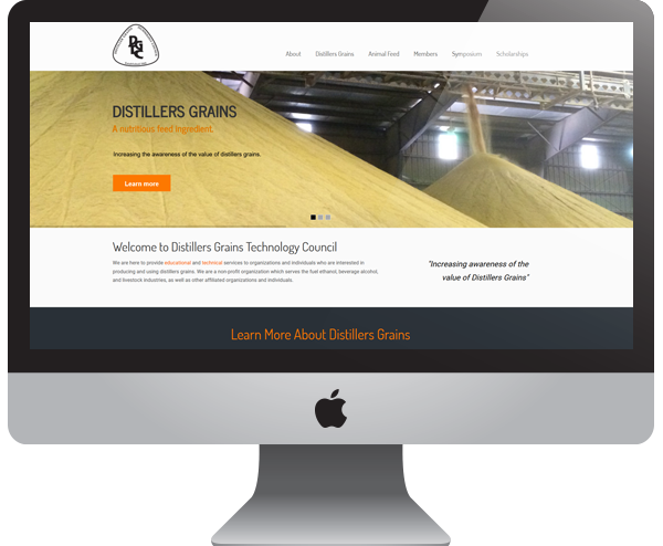Distillers Grains Nonprofit Educational Website Design