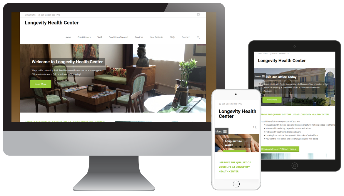 Portfolio - Longevity Health - Acupuncture Website