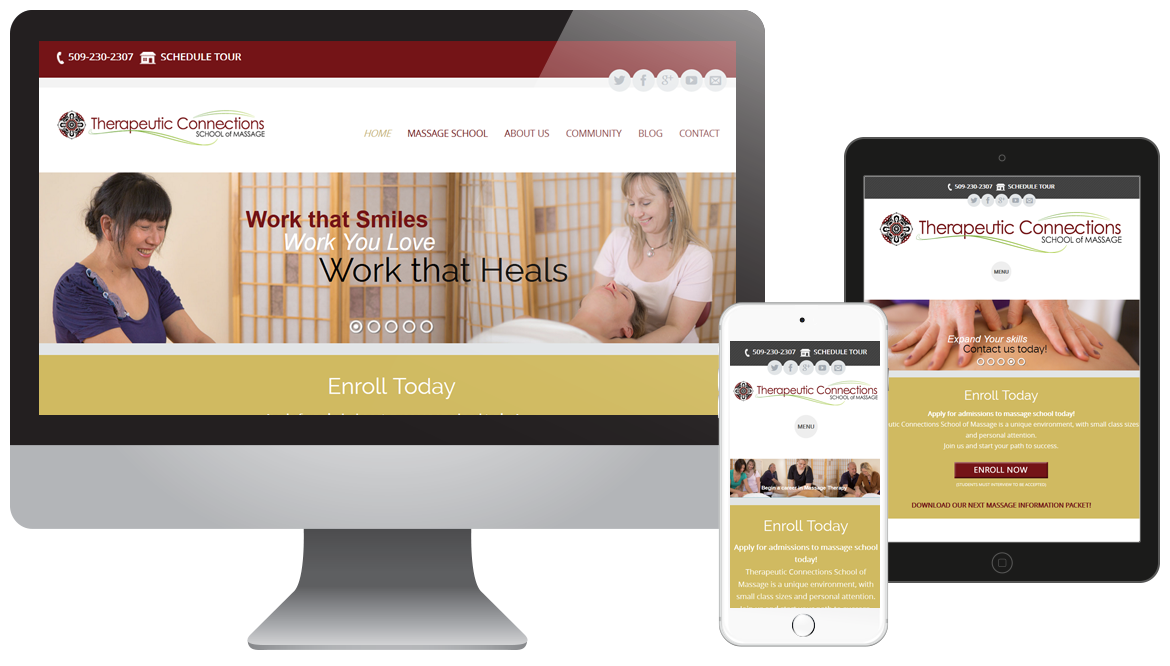 Portfolio - TC Massage School - Education - Website Design