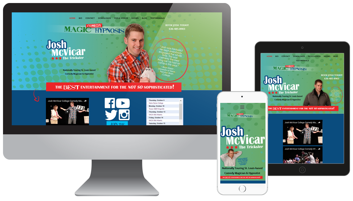Portfolio - McTrickster - Custom Entertainer Website