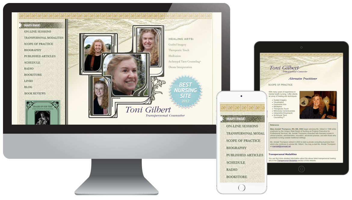 Portfolio - Toni Gilbert - Transpersonal Counselor Website